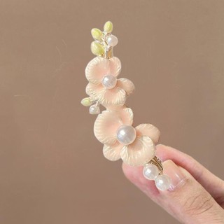 Kẹp tóc phalaenopsis ngọc trai cao cấp, kẹp bên phẳng cho décor tóc đẹp