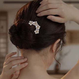Kẹp Tóc Hình Chữ U Handmade Ngọc Trai và Kim Cương - Phụ Kiện Tóc Nữ