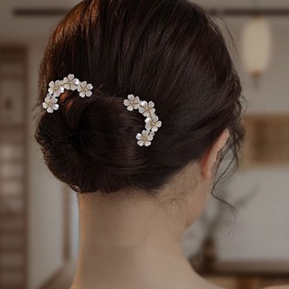 Kẹp Tóc Hình Chữ U Handmade Ngọc Trai và Kim Cương - Phụ Kiện Tóc Nữ