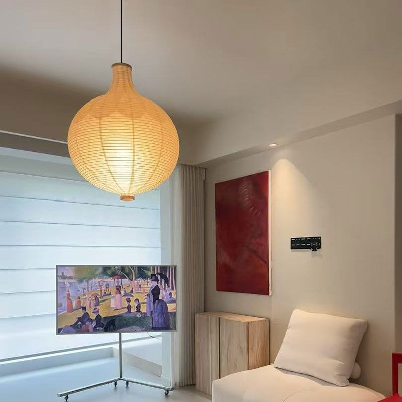 Đèn chùm đèn lồng giấy phong cách trung cổ, Đèn pha mặt dây chuyền hành tây Wabi-sabi Nhật Bản, Phòng ăn, Phòng khách, Trang trại Đèn thả trang trí thẩm mỹ