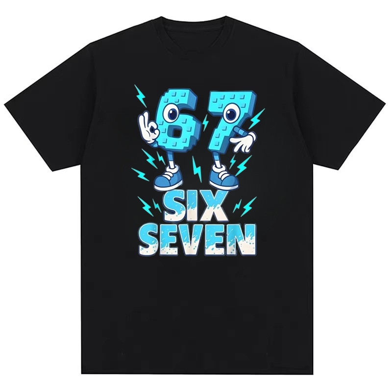 Six Seven 67 Áo Thun Cotton Nguyên Chất Họa Tiết Vui Nhộn Cho Nam Và Nữ