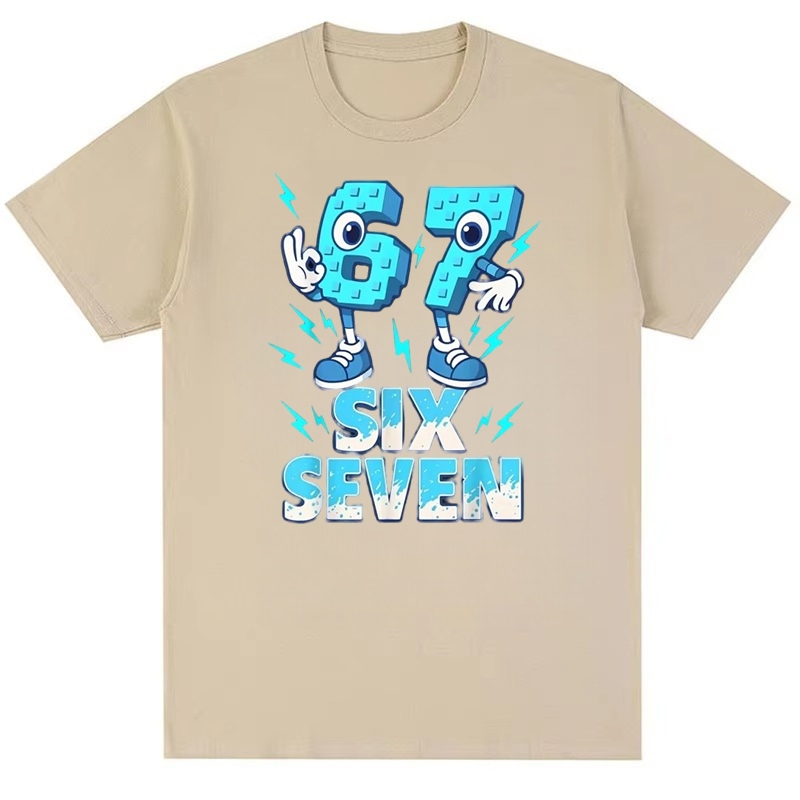 Six Seven 67 Áo Thun Cotton Nguyên Chất Họa Tiết Vui Nhộn Cho Nam Và Nữ