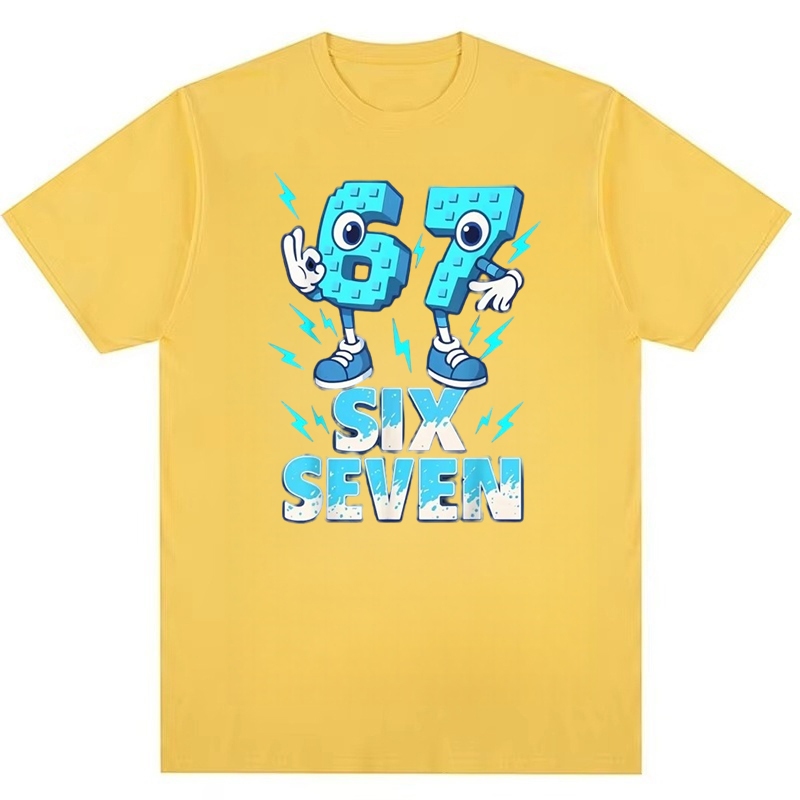 Six Seven 67 Áo Thun Cotton Nguyên Chất Họa Tiết Vui Nhộn Cho Nam Và Nữ