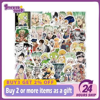 54 Chiếc Anime Dr.STONE Dán Decal DIY Điện Thoại Notebook Vali Laptop Tủ Lạnh Kid Miếng Dán