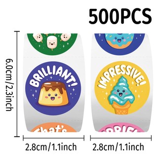 500 Cái / Cuộn Món Tráng Miệng Tiếng Anh Động Lực Stikers DIY Thêu Sò Điện Thoại Laptop Niêm Phong Miếng Dán