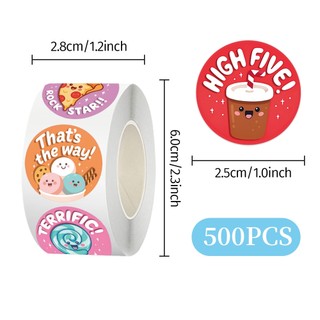 500 Cái / Cuộn Món Tráng Miệng Tiếng Anh Động Lực Stikers DIY Thêu Sò Điện Thoại Laptop Niêm Phong Miếng Dán