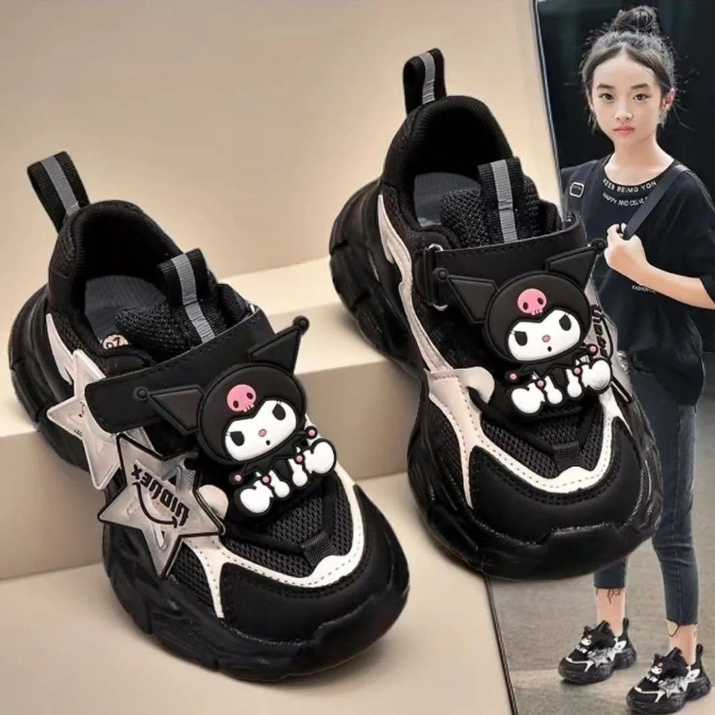 Giày Trẻ Em Bé Gái Bố Giày Thời Trang Xuân Thu Lưới Giày Trẻ Em Giày Thể Thao Lưới Thoáng Khí Bé Gái Màu Tím Thời Trang