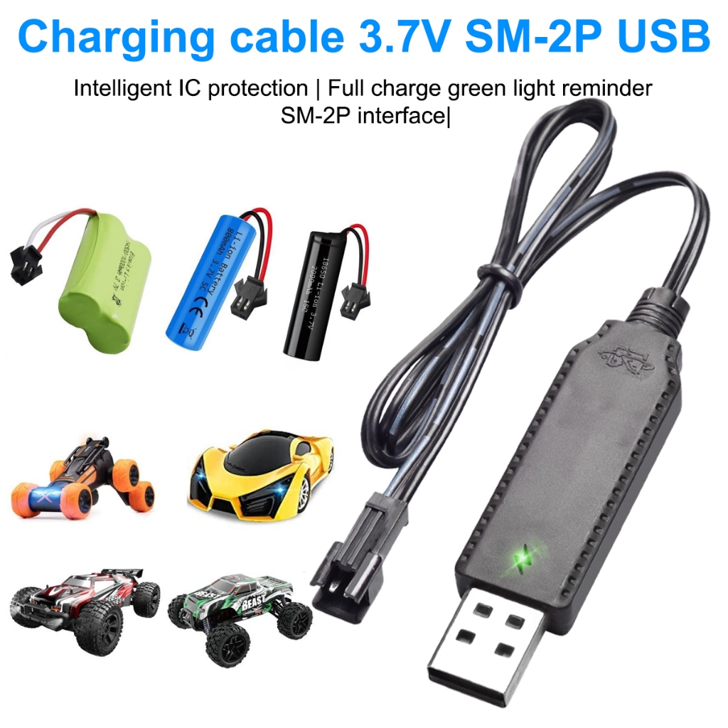 ECILY Universal SM-2P LED Đèn báo 3.7V USB Sạc RC Đồ chơi Pin Li-ion Cáp sạc pin NiMh / NiCd