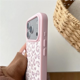 Ốp điện thoại chất liệu PU họa tiết da báo cho iPhone 17 Pro Max 16 pro max