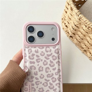 Ốp điện thoại chất liệu PU họa tiết da báo cho iPhone 17 Pro Max 16 pro max
