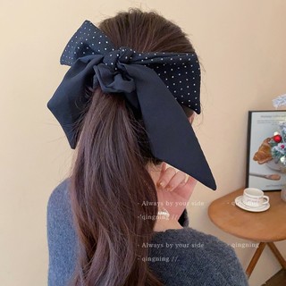 Scrunchie Chấm Bi Đen Trắng - Dây Buộc Tóc Thời Trang