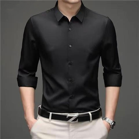 Áo sơ mi nam dài tay màu xám công sở thời trang Áo sơ mi công sở màu trắng thông thường