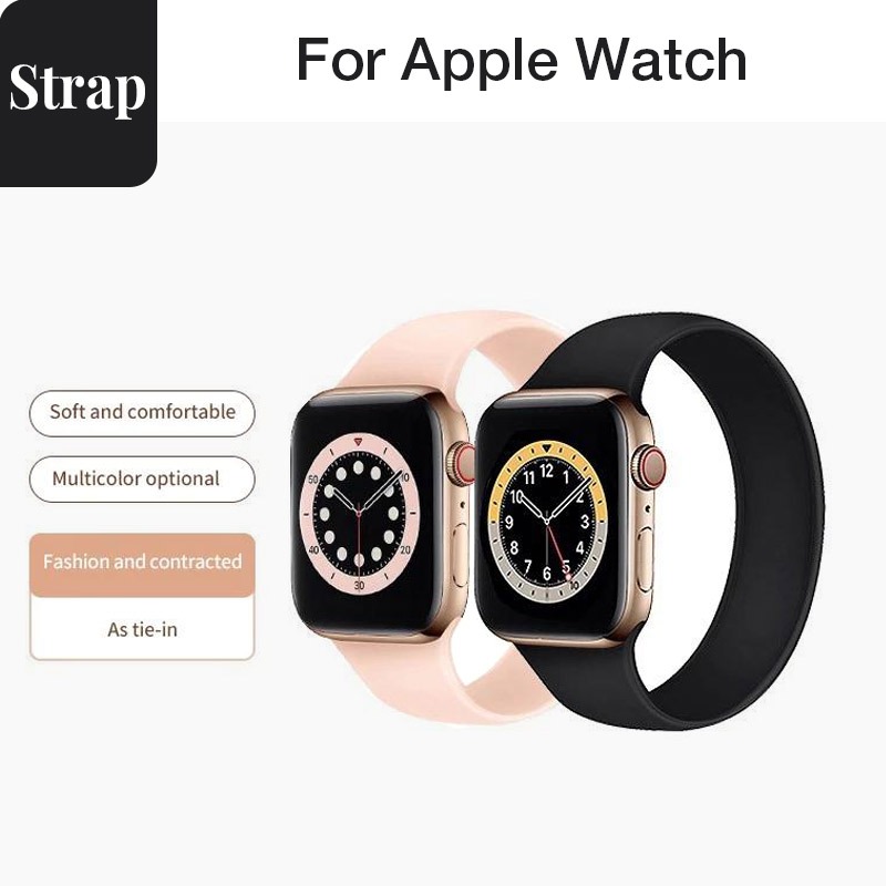 Nam Nữ Co Giãn Dây Đeo Đồng Hồ Silicon Lỏng Tích Hợp Dây Đeo Thiết Kế Không Khóa Thích Hợp Cho Apple Watch SE3 S9 S8 SE S7 S6 38mm 40mm 44mm 41mm 45mm Dây Đeo Cổ Tay