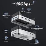 ACASIS Mac Mini M4 Dock & Chân đế 40Gpbs 8 trong 1 Hub USB-C với 2xDP, SD / TF 3.0, 3xUSB-A 3.2, M.2 NVME Vỏ SSD Tương thích với Thunderbolt 4 / 3 — ảnh 3