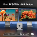ACASIS Mac Mini M4 Dock & Chân đế 40Gpbs 8 trong 1 Hub USB-C với 2xDP, SD / TF 3.0, 3xUSB-A 3.2, M.2 NVME Vỏ SSD Tương thích với Thunderbolt 4 / 3 — ảnh 4