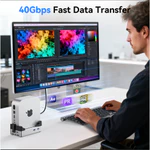 ACASIS Mac Mini M4 Dock & Chân đế 40Gpbs 8 trong 1 Hub USB-C với 2xDP, SD / TF 3.0, 3xUSB-A 3.2, M.2 NVME Vỏ SSD Tương thích với Thunderbolt 4 / 3 — ảnh 6
