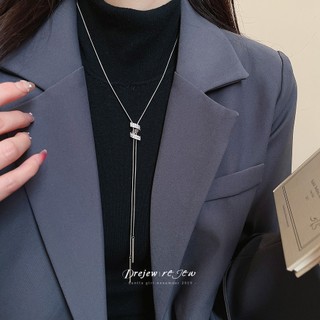 DREJEW Vòng cổ zircon hình chữ Y, thiết kế tối giản, phù hợp trang phục hàng ngày
