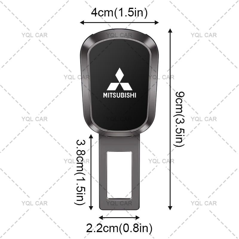 1 / 2 Chiếc Logo Ô Tô Dây An Toàn Mở Rộng Dây An Toàn Ô Tô Kéo Dài Kẹp Cho Mitsubishi ASX Lancer Pajero Outlander L200 EVO