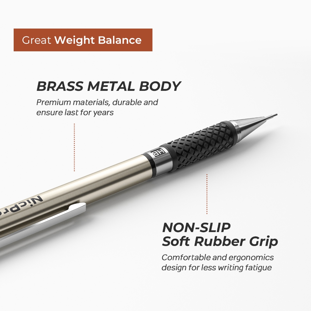 Nicpro 3 Bút Chì Cơ Nghệ Thuật 0.7 mm Bộ Trong Hộp Bảo Quản, Bút Chì Soạn Thảo Với 6 Ống HB Nạp Chì, 3 Tẩy, 9 Tẩy Nạp Ống Cho Nghệ Sĩ Viết, Vẽ, Phác Thảo