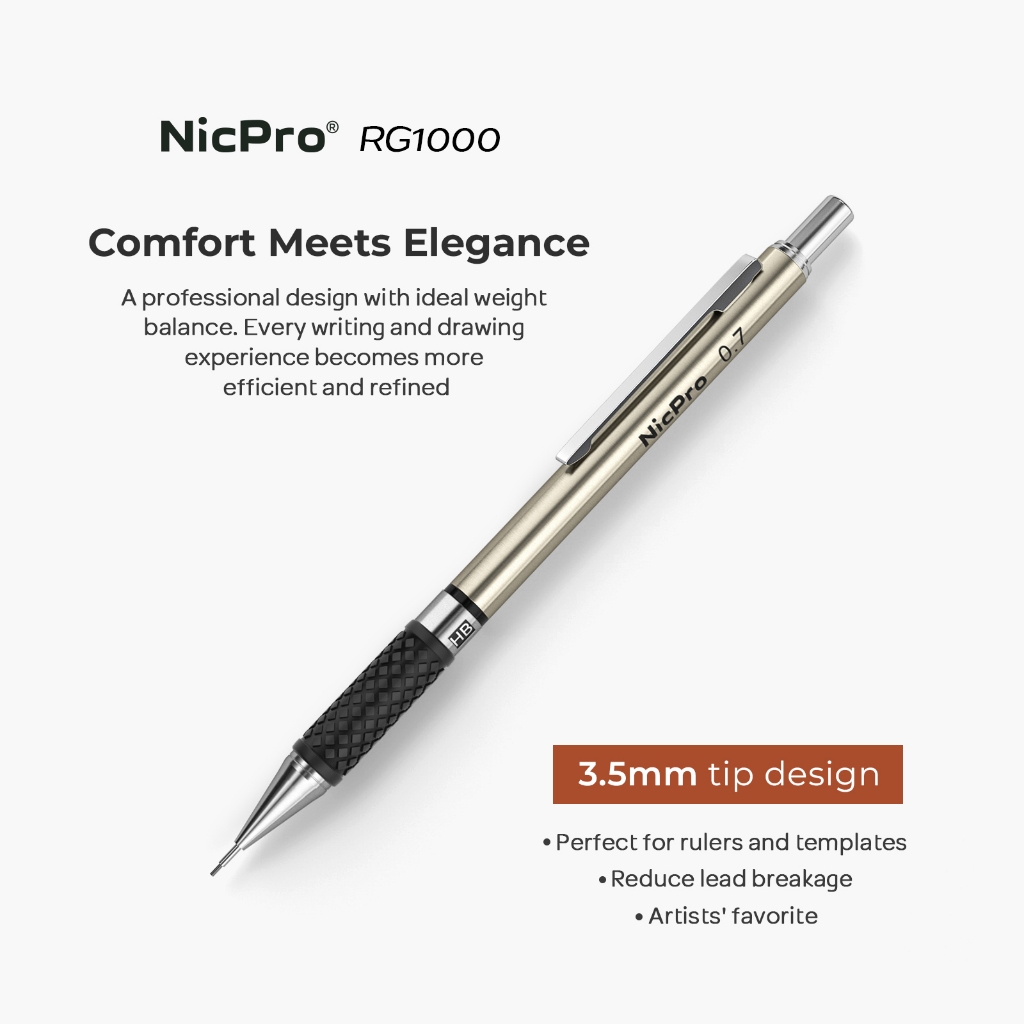 Nicpro 3 Bút Chì Cơ Nghệ Thuật 0.7 mm Bộ Trong Hộp Bảo Quản, Bút Chì Soạn Thảo Với 6 Ống HB Nạp Chì, 3 Tẩy, 9 Tẩy Nạp Ống Cho Nghệ Sĩ Viết, Vẽ, Phác Thảo