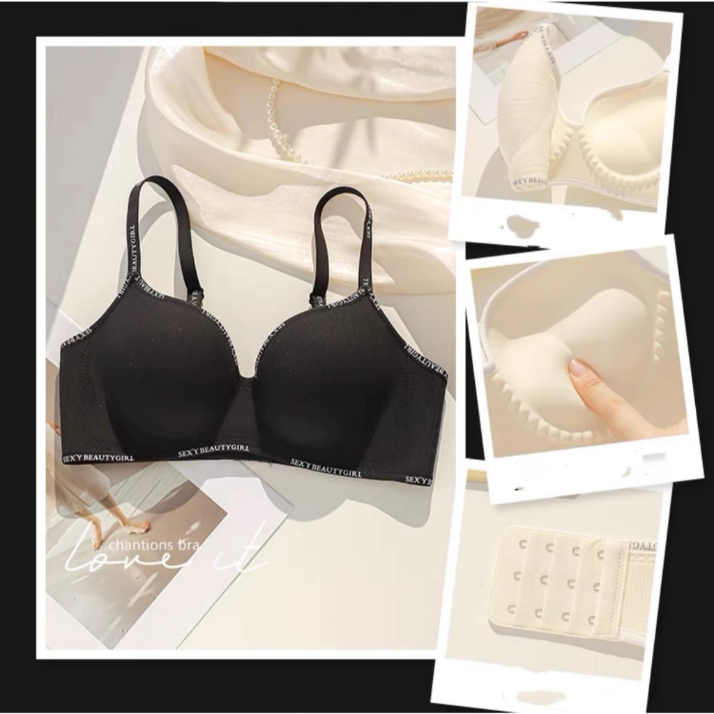 Áo ngực không gọng độn dày 8cm - Họa hình nâng đỡ quyến rũ, kiểu cổ sâu V-line (Hàng mới Thu Đông)