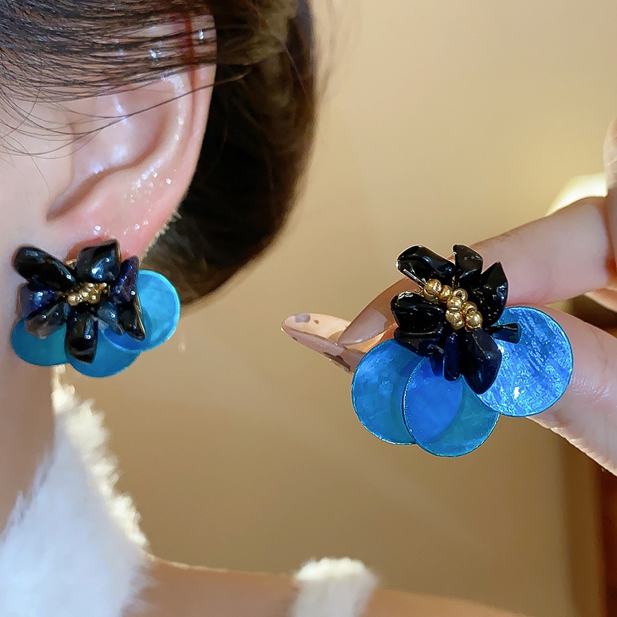 Bông Tai Hoa Nhiều Màu Vàng Accent Vintage - JewBeauty