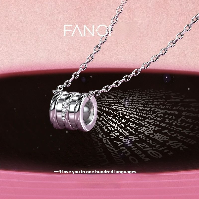 FANCIME "Say I Love You" bằng 100 ngôn ngữ Vòng cổ Trang sức sáng tạo Quà tặng cho bạn gái Quà tặng năm mới Giáng sinh 520 Gifts