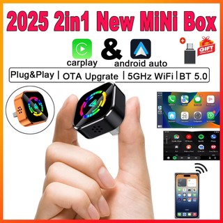 Bộ chuyển đổi Carplay không dây IOS Android Auto 2 trong 1 Dongle thông minh WIFI cho hộp CarPlay AI có dây Kết nối USB với Volvo Benz Mg Kia Chery VW