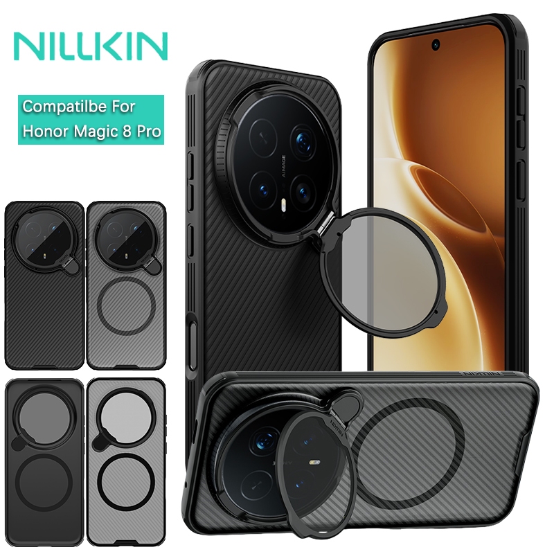 Nillkin Cho Honor Magic 8 Pro Camshield ProP PC TPU Chống Sốc Chống Rơi Bảo Vệ Ống Kính Máy Ảnh Chân Đế Từ Cứng Ốp lưng Ca