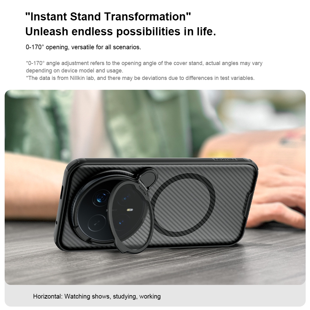 Nillkin Cho Honor Magic 8 Pro Camshield ProP PC TPU Chống Sốc Chống Rơi Bảo Vệ Ống Kính Máy Ảnh Chân Đế Từ Cứng Ốp lưng Ca