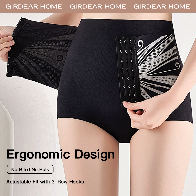 Girderear Home 2 Chiếc quần lót nữ thoáng khí Bụng Nâng hông Cao Quần Bụng Cho Nữ Định Hình Khóa Có Thể Điều Chỉnh Định Hình Cơ Thể Quần Short Hông Huấn Luyện Bụng Quần Lót, GH07