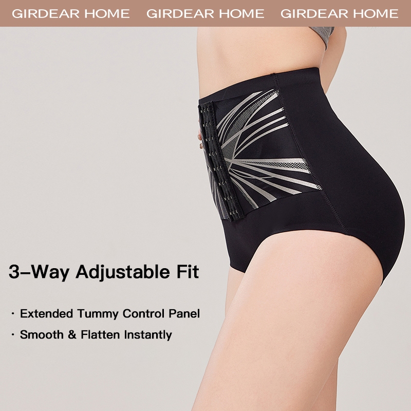 Girderear Home 2 Chiếc quần lót nữ thoáng khí Bụng Nâng hông Cao Quần Bụng Cho Nữ Định Hình Khóa Có Thể Điều Chỉnh Định Hình Cơ Thể Quần Short Hông Huấn Luyện Bụng Quần Lót, GH07
