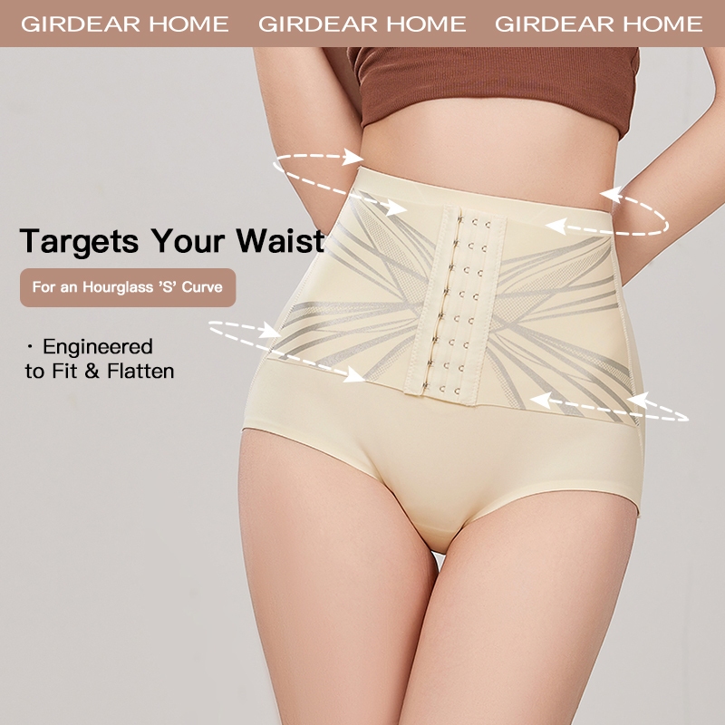 Girderear Home 2 Chiếc quần lót nữ thoáng khí Bụng Nâng hông Cao Quần Bụng Cho Nữ Định Hình Khóa Có Thể Điều Chỉnh Định Hình Cơ Thể Quần Short Hông Huấn Luyện Bụng Quần Lót, GH07