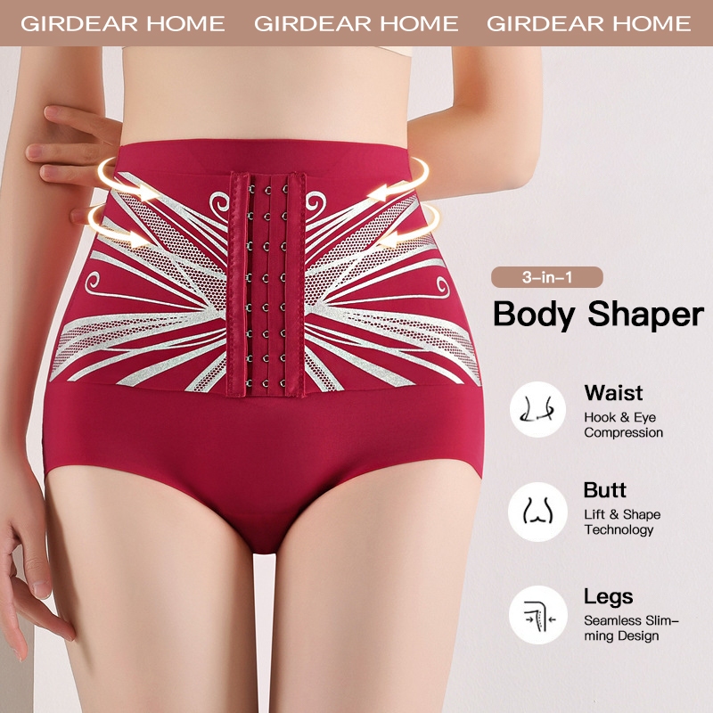 Girderear Home 2 Chiếc quần lót nữ thoáng khí Bụng Nâng hông Cao Quần Bụng Cho Nữ Định Hình Khóa Có Thể Điều Chỉnh Định Hình Cơ Thể Quần Short Hông Huấn Luyện Bụng Quần Lót, GH07