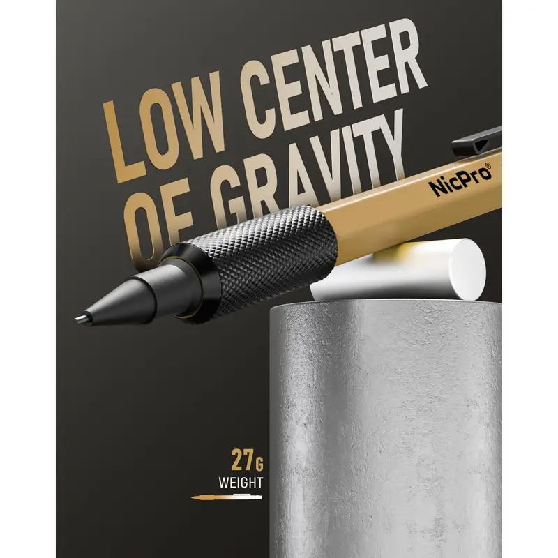 Bộ bút chì cơ khí kim loại Nicpro 3 CÁI 1,3 mm 3 màu có vỏ da, 12 ống nạp chì, 3 4B Eraser - Bút chì thợ mộc hạng nặng chịu thời tiết để viết và vẽ