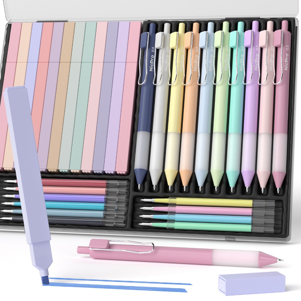 Bộ bút Gel Nicpro 33 chiếc kèm hộp đựng, 12 bút đánh dấu Kinh Thánh, bút dễ thương, mực mềm, đầu bút không chảy máu, nhanh khô, cho lập kế hoạch, viết nhật ký, học Kinh Thánh