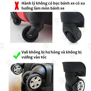 Miếng Bọc Bánh Xe Vali Silicon 8 Món – Giảm Tiếng Ồn, Phù Hợp Hầu Hết Loại Vali
