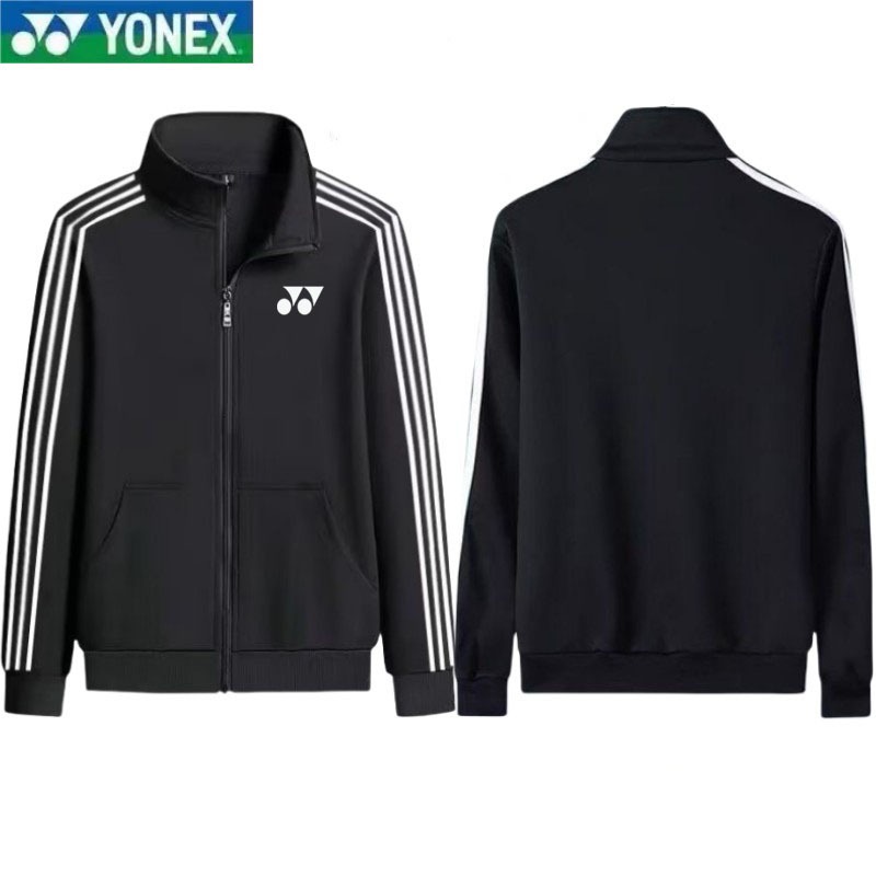 Áo khoác cầu lông Yonex, áo khoác dây kéo ấm khô nhanh, áo khoác thể thao unisex