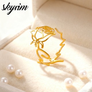 Nhẫn thép không gỉ Skyrim tên tùy chỉnh, phù hợp làm quà tặng cá tính