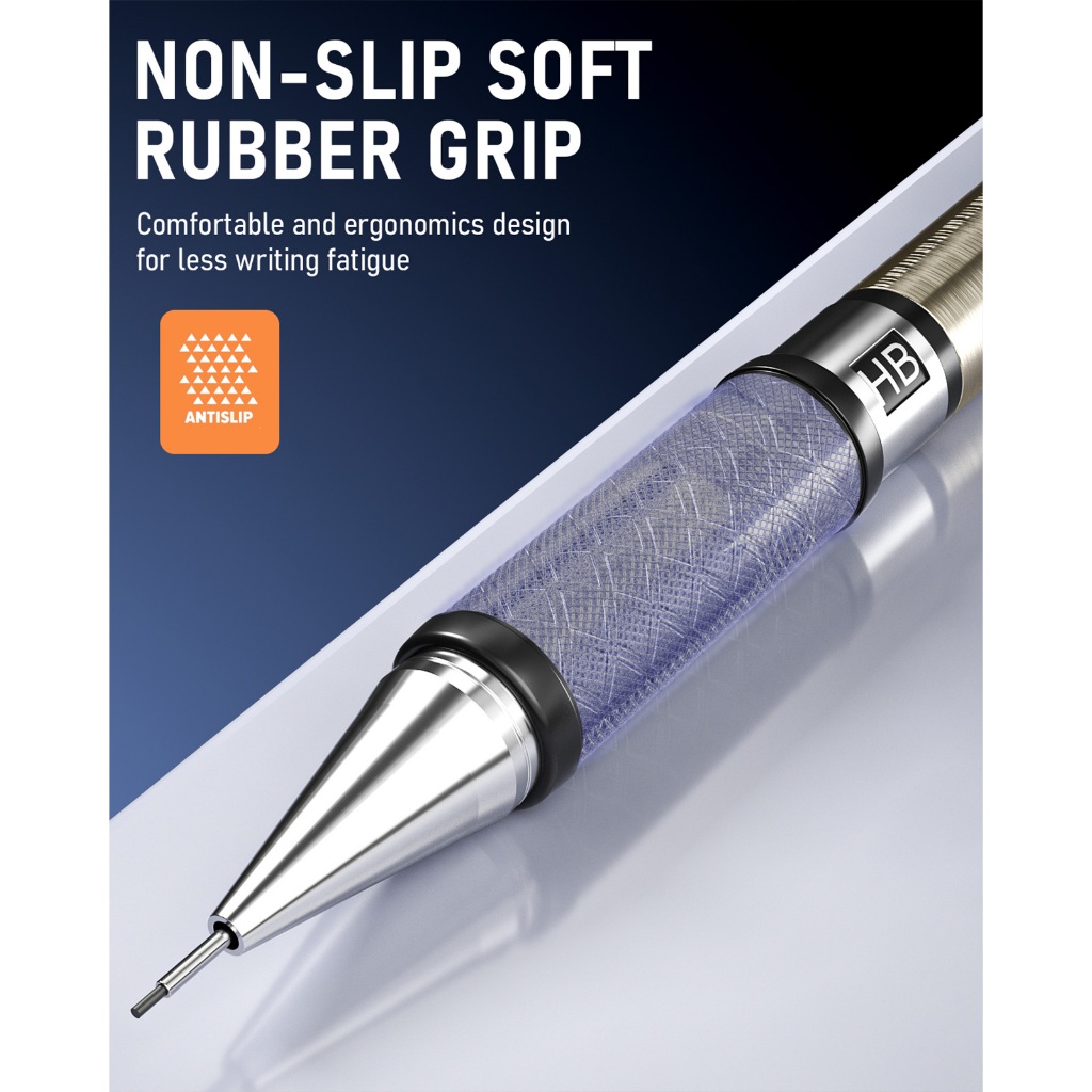 Nicpro 3 Bút Chì Cơ Nghệ Thuật 0.5 mm Bộ Trong Hộp Bảo Quản, Bút Chì Soạn Thảo Với 6 Ống HB Nạp Chì, 3 Tẩy, 1 Tẩy Nạp Ống Cho Nghệ Sĩ Viết, Vẽ, Phác Thảo