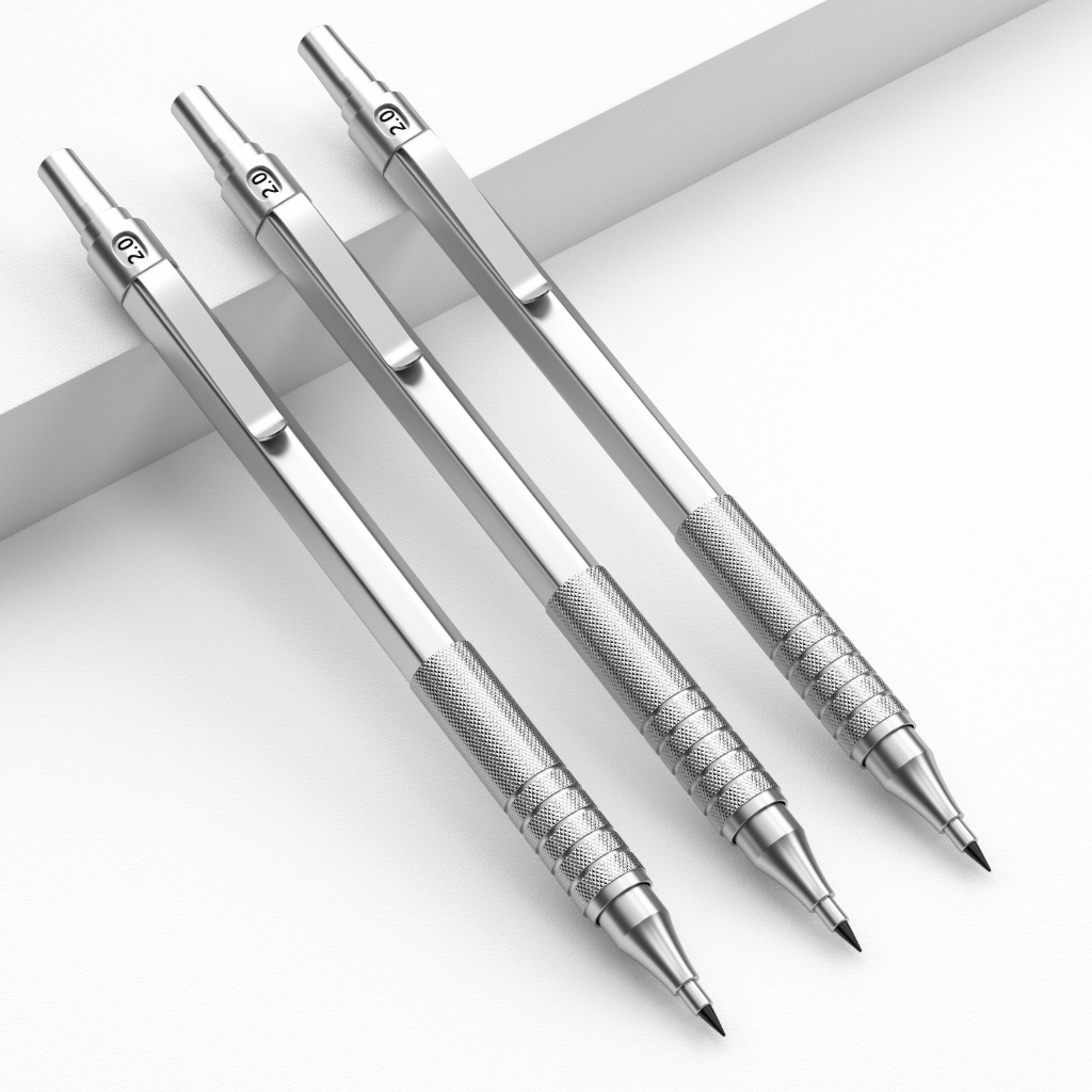 Bộ bút chì cơ khí Nicpro 2.0 kèm hộp đựng, 3 giá đỡ chì 2mm (HB 2H 4H 2B 4B) 10 ống, tẩy, gọt, màu cho vẽ nghệ thuật