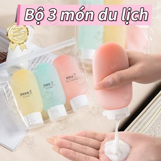 Bộ 3 Chai Chiết Mỹ Phẩm 60ml Du Lịch – Đựng Dầu Gội, Sữa Tắm, Sữa Rửa Mặt Tiện Dụng