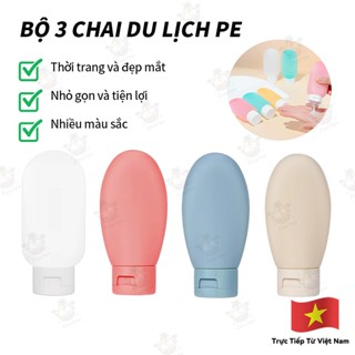 Bộ 3 Chai Chiết Mỹ Phẩm 60ml Du Lịch – Đựng Dầu Gội, Sữa Tắm, Sữa Rửa Mặt Tiện Dụng