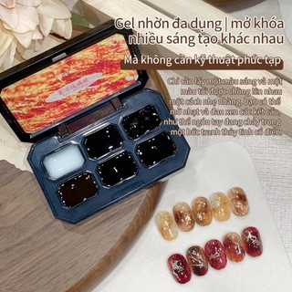 [ANNIES] Keo thủy tinh màu cổ điển mùa thu đông Keo dán sơn móng tay đa chức năng sáu lưới màu trơn cho tiệm làm móng chuyên dụng