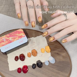 [ANNIES] Keo thủy tinh màu cổ điển mùa thu đông Keo dán sơn móng tay đa chức năng sáu lưới màu trơn cho tiệm làm móng chuyên dụng