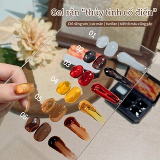 [ANNIES] Keo thủy tinh màu cổ điển mùa thu đông Keo dán sơn móng tay đa chức năng sáu lưới màu trơn cho tiệm làm móng chuyên dụng