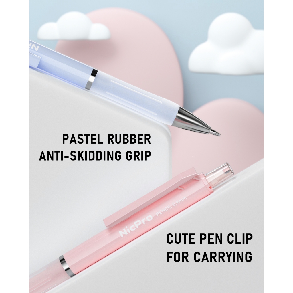 Nicpro 3 Bộ Bút Chì Cơ Pastel, Bút Chì Cơ 05 / 0.9mm Với 6 Ống HB Chì 0.5 / 0.9mm, Tẩy 3 CÁI & 9 CÁI Tẩy Đổ Lại, Đồ Dùng Học Tập Dễ Thương Để Viết, Phác Thảo