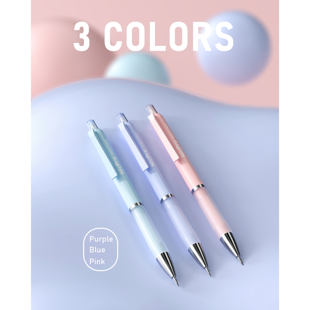 Nicpro 3 Bộ Bút Chì Cơ Pastel, Bút Chì Cơ 05 / 0.9mm Với 6 Ống HB Chì 0.5 / 0.9mm, Tẩy 3 CÁI & 9 CÁI Tẩy Đổ Lại, Đồ Dùng Học Tập Dễ Thương Để Viết, Phác Thảo