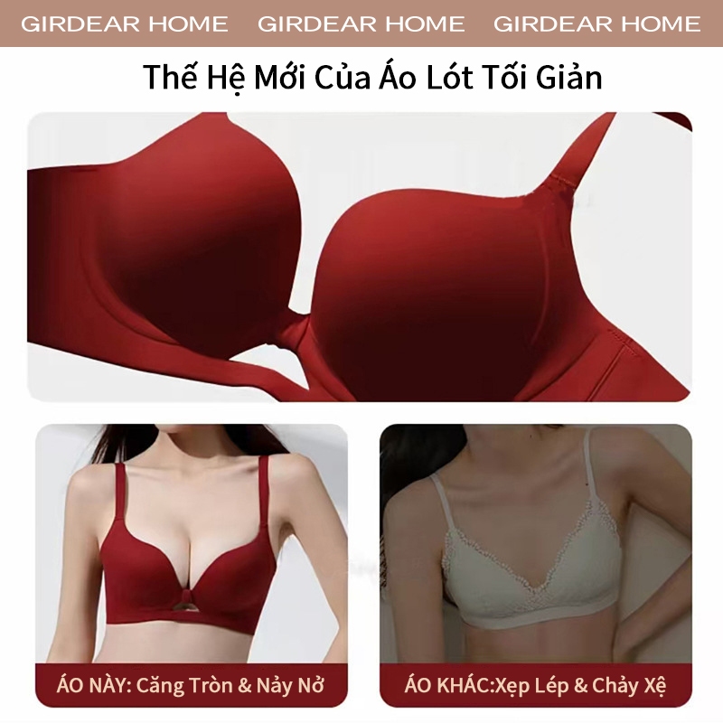 Girderear Home 2 Chiếc sexy không viền Áo Ngực Đẩy Lên Liền Mạch Có Thể Điều Chỉnh Nâng Quần Lót Nhỏ Ngực Tập Hợp Gợi Cảm Thoáng Khí Không Dây Thoải Mái Đồ Lót,GH08