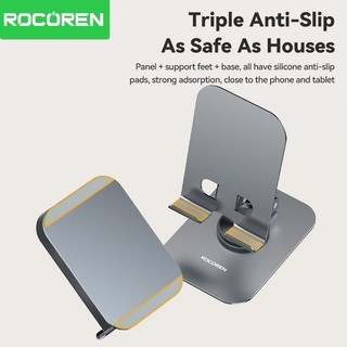 Giá đỡ điện thoại Rocoren 360° Giá đỡ điện thoại để bàn xoay có thể gập lại bằng kim loại có thể gập lại Hỗ trợ giá đỡ đa năng cho máy tính bảng điện thoại